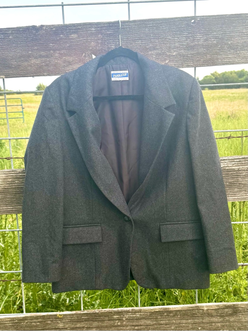 Vintage Pendleton Classic 100% Virgin‎ Wool Blazer Women’s Charcoal Gray USA